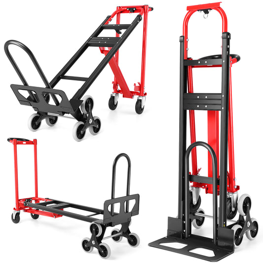 KRISRATE Heavy Duty 4-in-1 Convertible Hand Truck Dolly - 1000 LBS Stair Climbing Platform Cart, Foldable Industrial Utility Trolley for  Transport