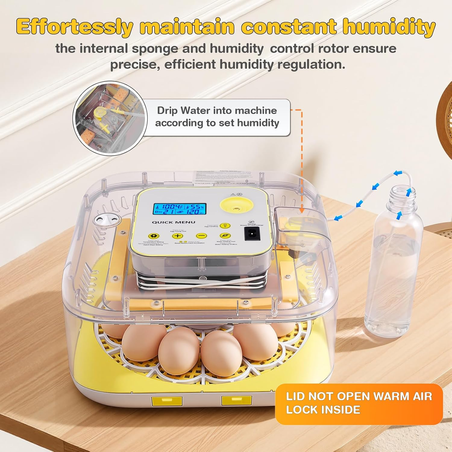 KRISRATE 12 Egg Incubator with Auto Egg Turning & Humidity Control - Digital Temperature Display, Built-in Egg Candler, Automatic Hatching System