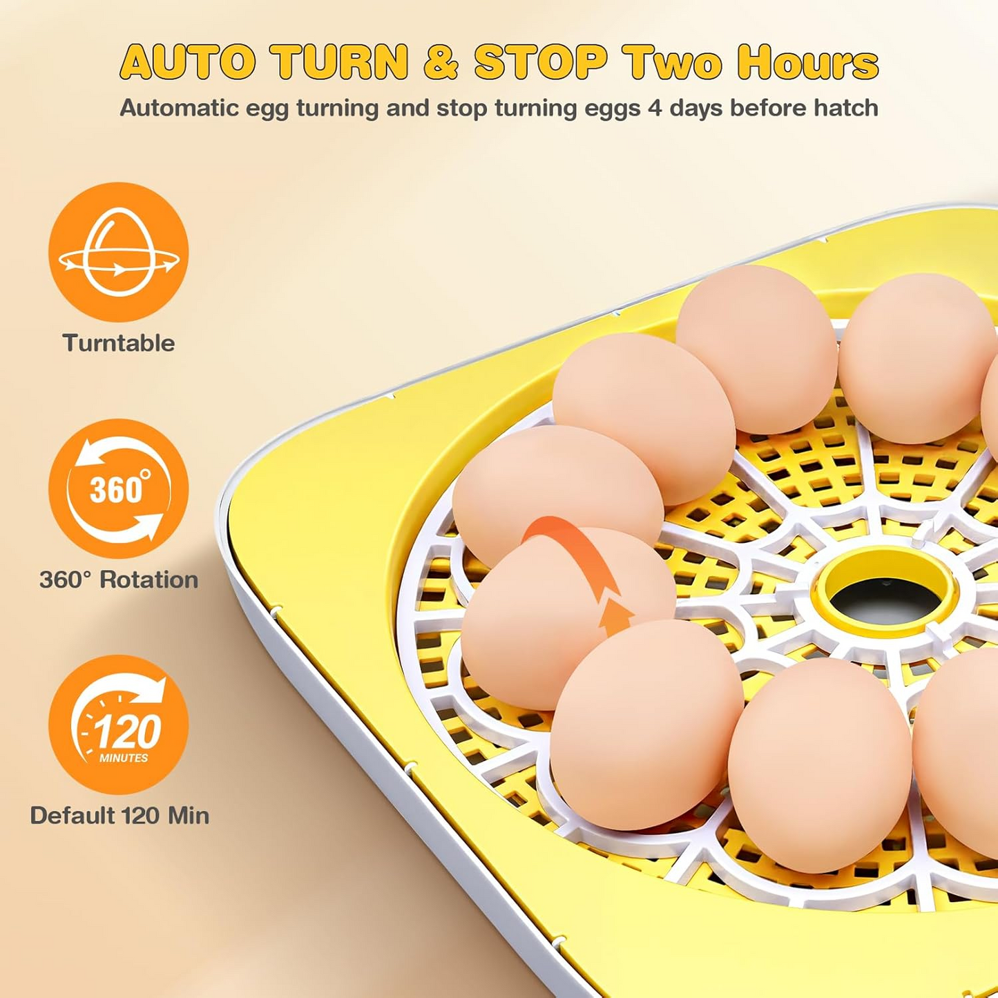 KRISRATE 12 Egg Incubator with Auto Egg Turning & Humidity Control - Digital Temperature Display, Built-in Egg Candler, Automatic Hatching System