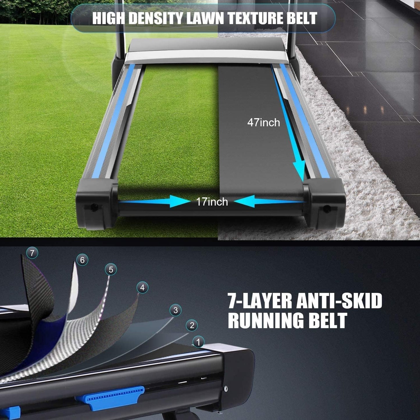 KRISRATE Treadmill with 15% Auto Incline & Large LED Display & Smart App & Bluetooth Speaker, 4.5HP Heavy Duty Folding Treadmill for Home Gym