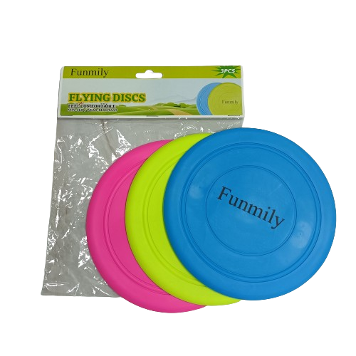 FUNMILY Kids Frisbee Toys Soft Silicone Colorful 3 Piece Bulk Set.