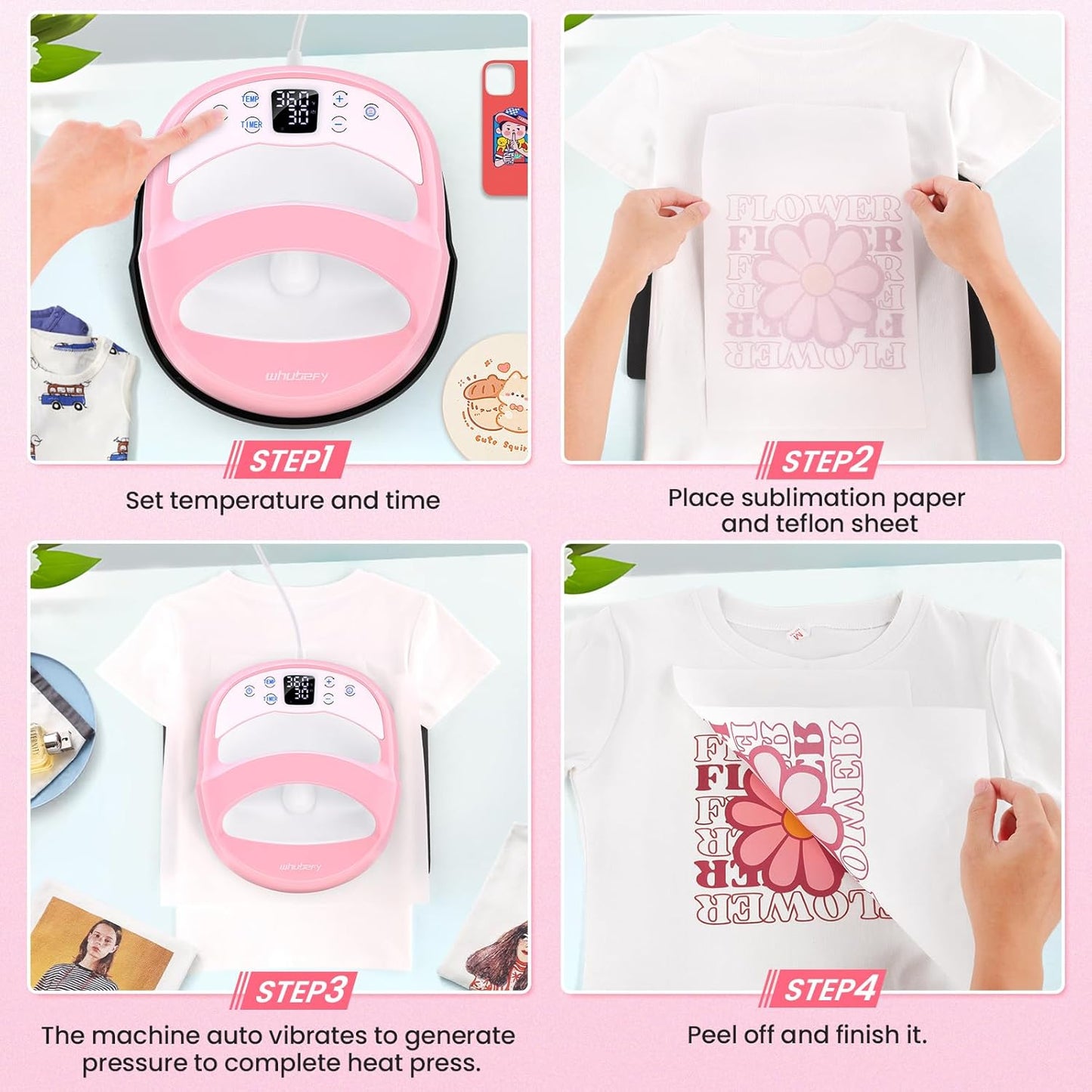 KRISRATE 12" x 10" Heat Press Machine for T Shirts Pillows Bags Mats, Multifunction Shirt Press Machine, Digital Heat Transfer,Heats Evenly,Never Fade