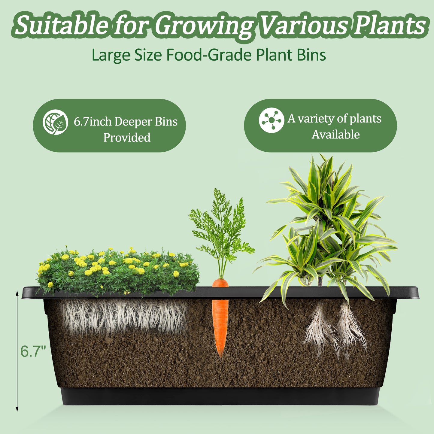 KRISRATE 2 Pack 5-Tier Vertical Raised Garden Bed,23"×26"×45" Elevated Planter Boxes with Hooks for Vegetables Herbs Flowers,Outdoor Indoor Garden Bed