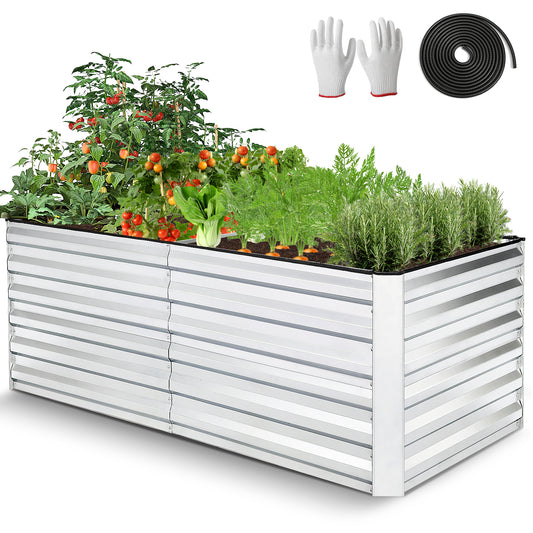 KRISRATE 6ft x 3ft x 2ft Raised Garden Bed Kit - Large Galvanized Steel Metal Planter Box 71"×36"×24" for Outdoor Vegetables Flowers Herbs Gardening