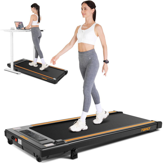 FUNMILY 2 in 1 Walking Pad Treadmill 2.5HP with Incline Installation-Free