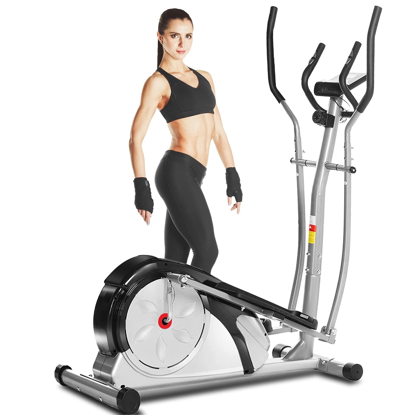 ANCHEER Magnetic Elliptical Machines, with Pulse Rate Grips and LCD Monitor for Home Gym Exercise