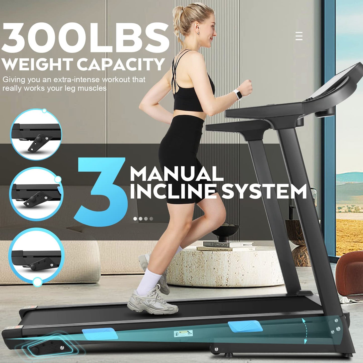 FUNMILY FUNMILY 3.25HP Treadmill with Auto 12% Incline, Folding Treadmill for Home&Office,Speed Range 0.6~10mph, 300 lbs Weight Capacity